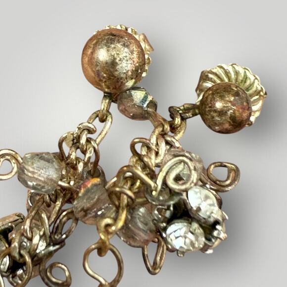 Sterling Silver Necklace & Earrings Set  Quartz Crystal Beads Vintage Handmade - Picture 11 of 11